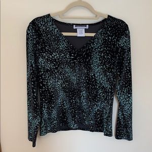 Leslie Fay velvet sparkle top
